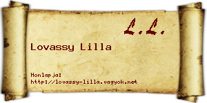 Lovassy Lilla névjegykártya